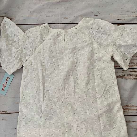 Cat & Jack white eyelet blouse NWT - Picture 4 of 4